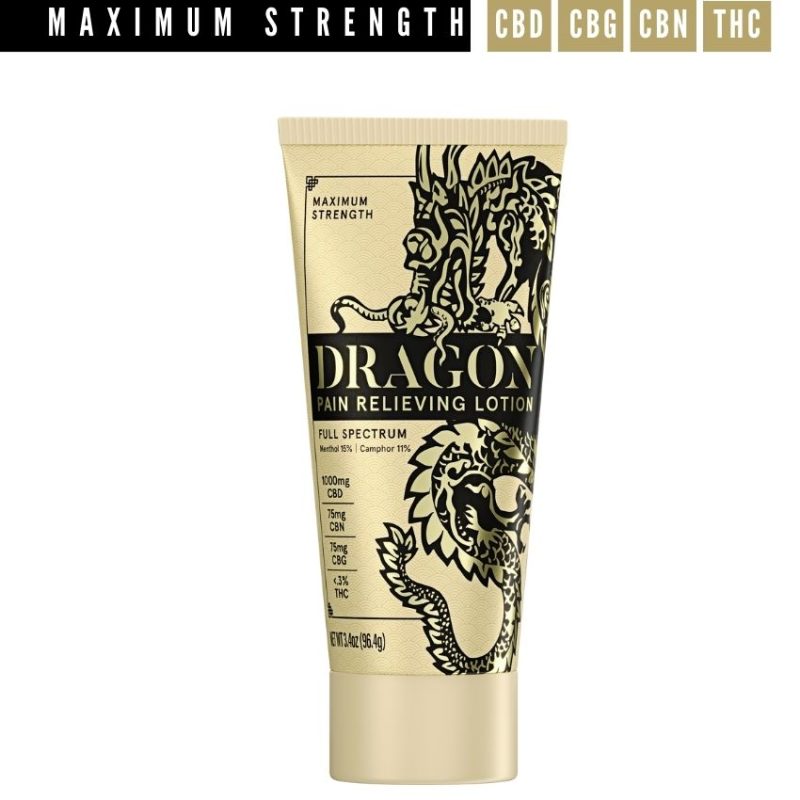 DRAGON PAIN RELIEF MAXIMUM STRENGTH GOLD LOTION VESSEL